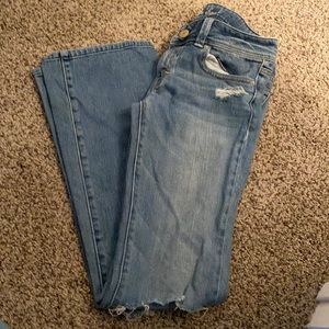 AE bootcut medium wash distressed jean